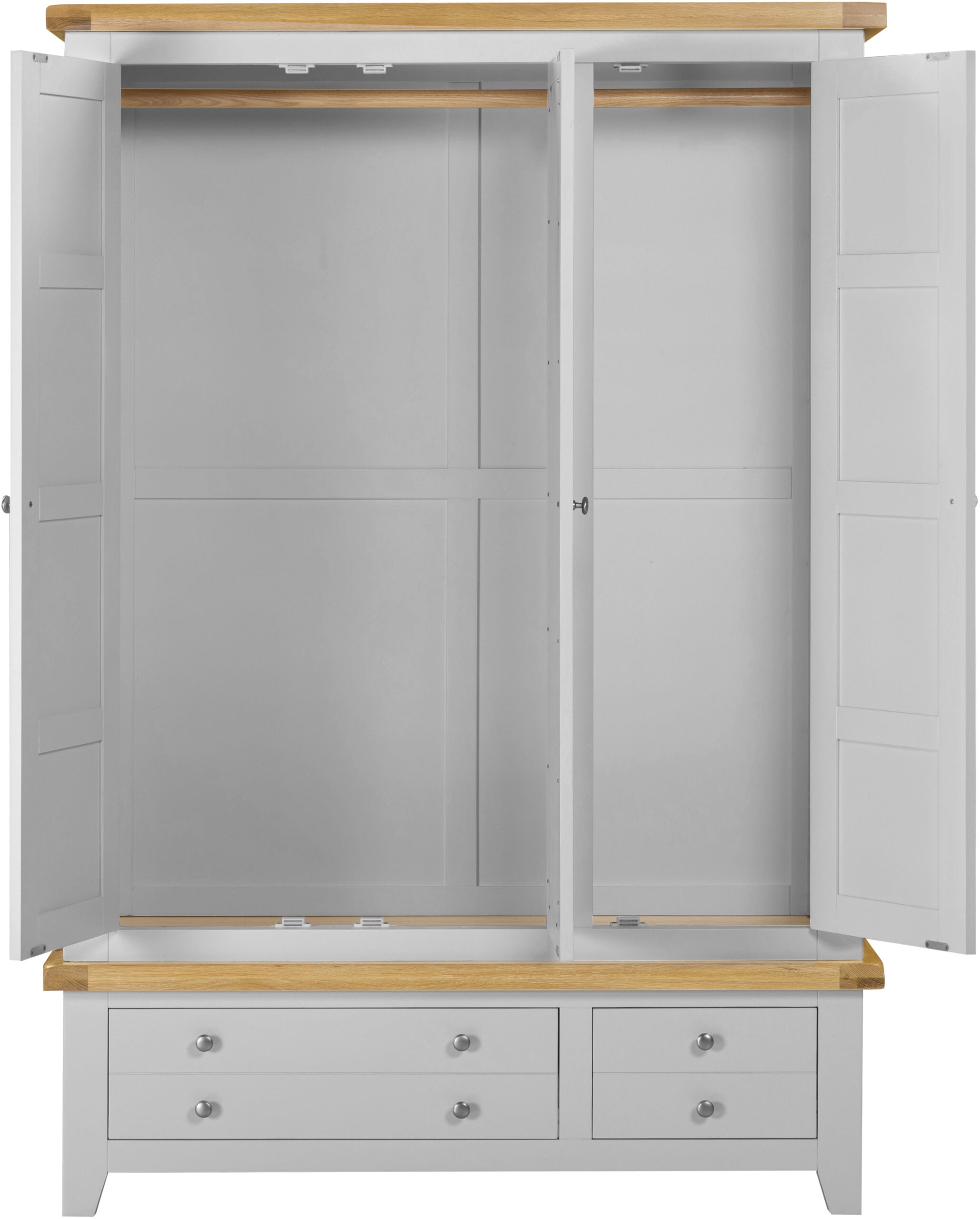 Windsor 3 Door 2 Drawer Wardrobe – Pebble Grey/Oak