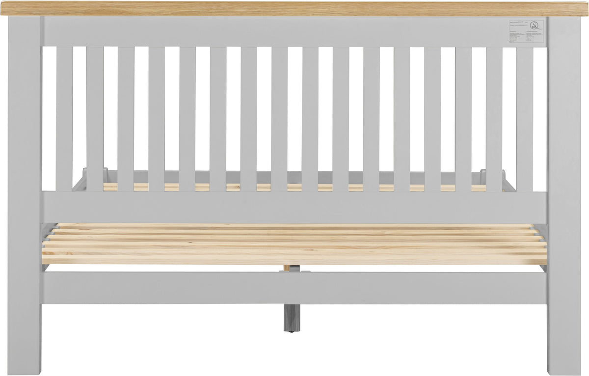 Windsor 5' Bed Low Foot End Pebble Grey/Oak