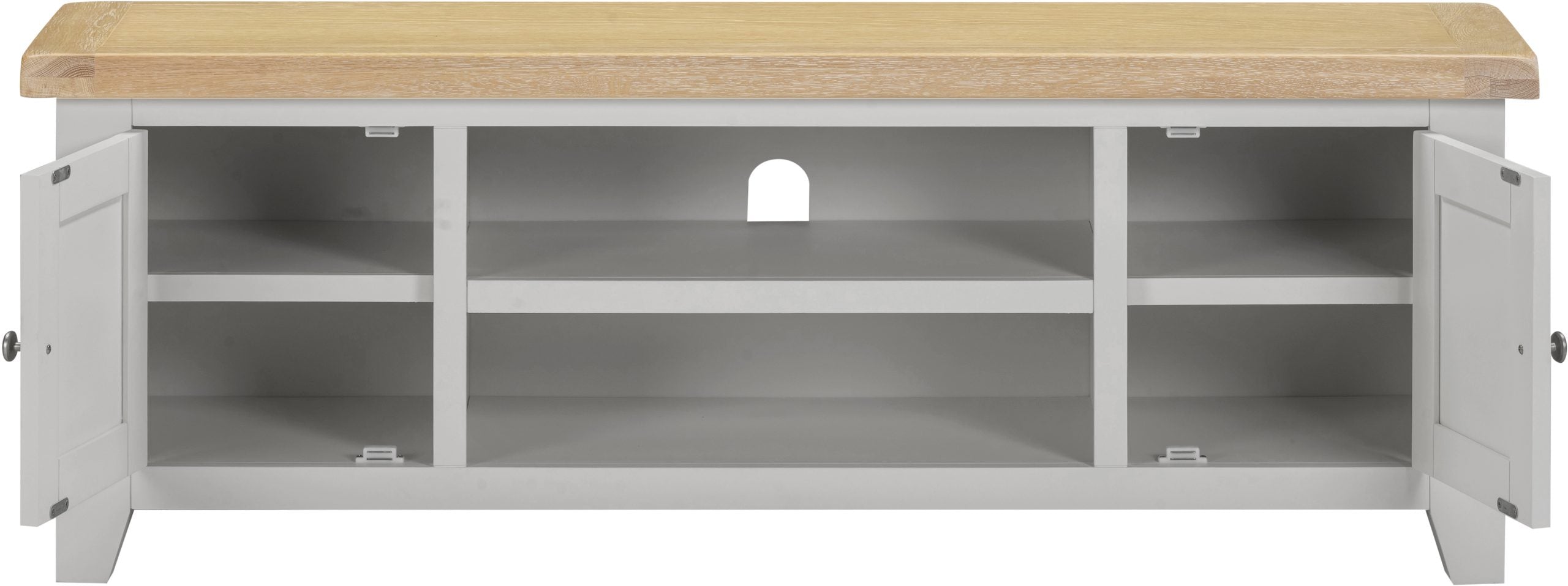 WBF - Windsor Straight TV Unit - Pebble Grey/Oak