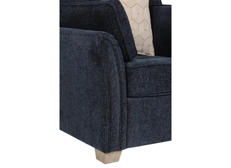 Winnie Armchair – Navy Upholstery With Bolster Cushions