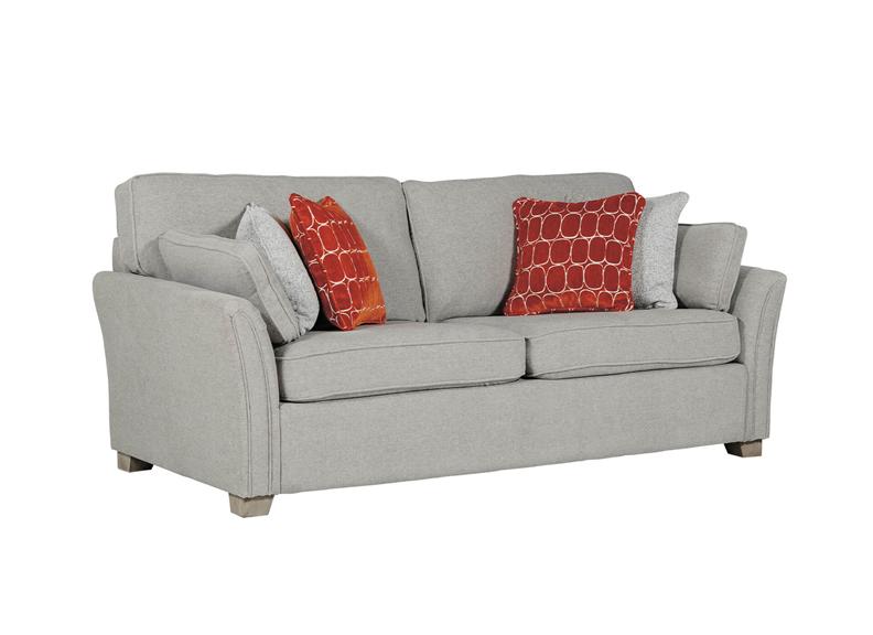 Winnie 3 Seater Sofa – Natural Upholstery with Bolster Cushions