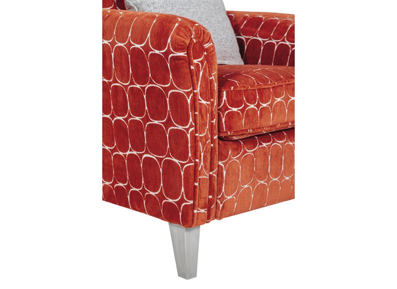 Winnie Accent Chair – Rust Upholstery With Bolster Cushion