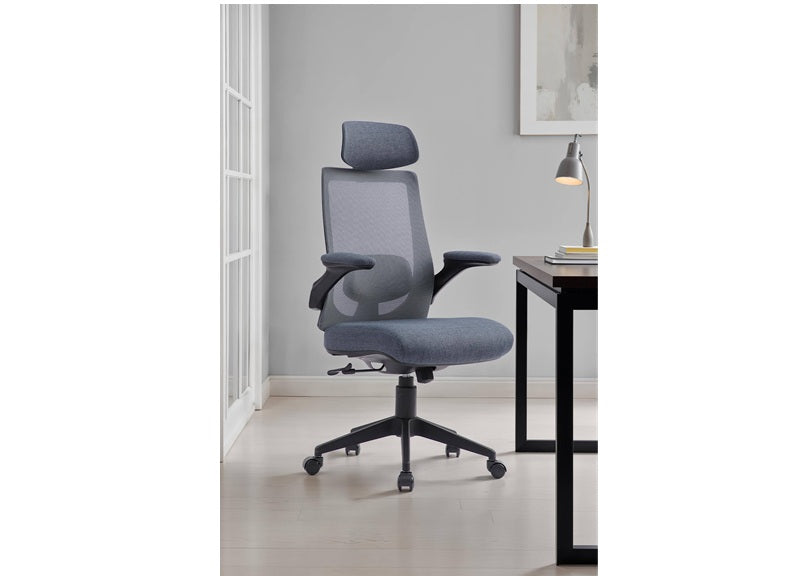 Zeke Ergonomic Office Chair – Grey with Adjustable Backrest (Pre-Order Only)