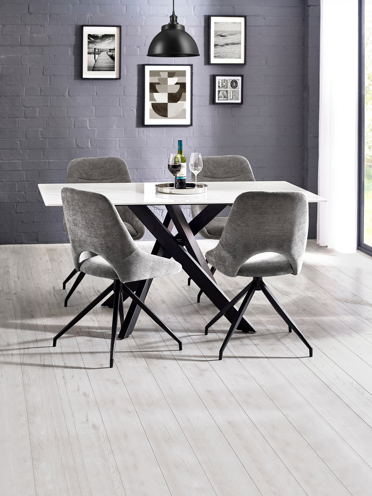 Bradley White Marble Table