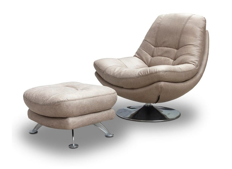 Axis Light Grey Swivel Armchair W/Optional Stool(Pre-Order Only)