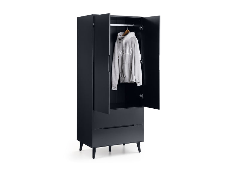 Alicia Grey Two Door Combi Wardrobe