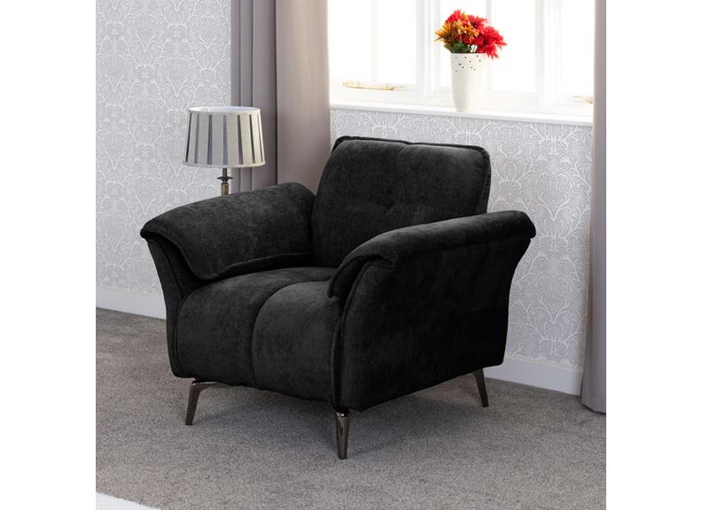 Amalfi Black Fabric Armchair