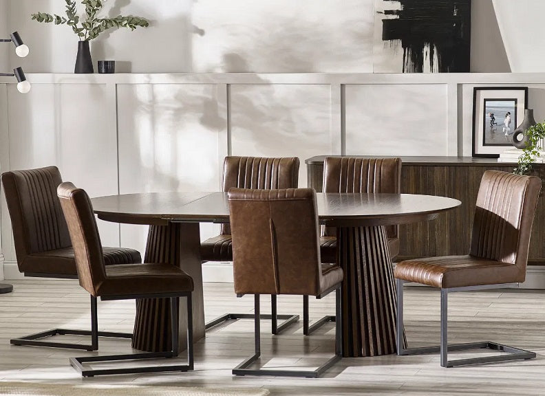 Arya Extending Table With Six Brooklyn Dining Chairs
