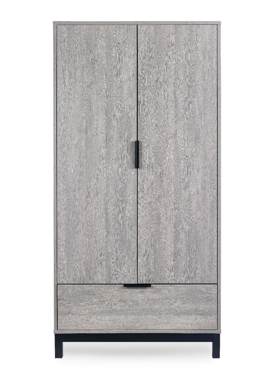 Bali 2 Door 1 Drawer Wardrobe - Grey Oak