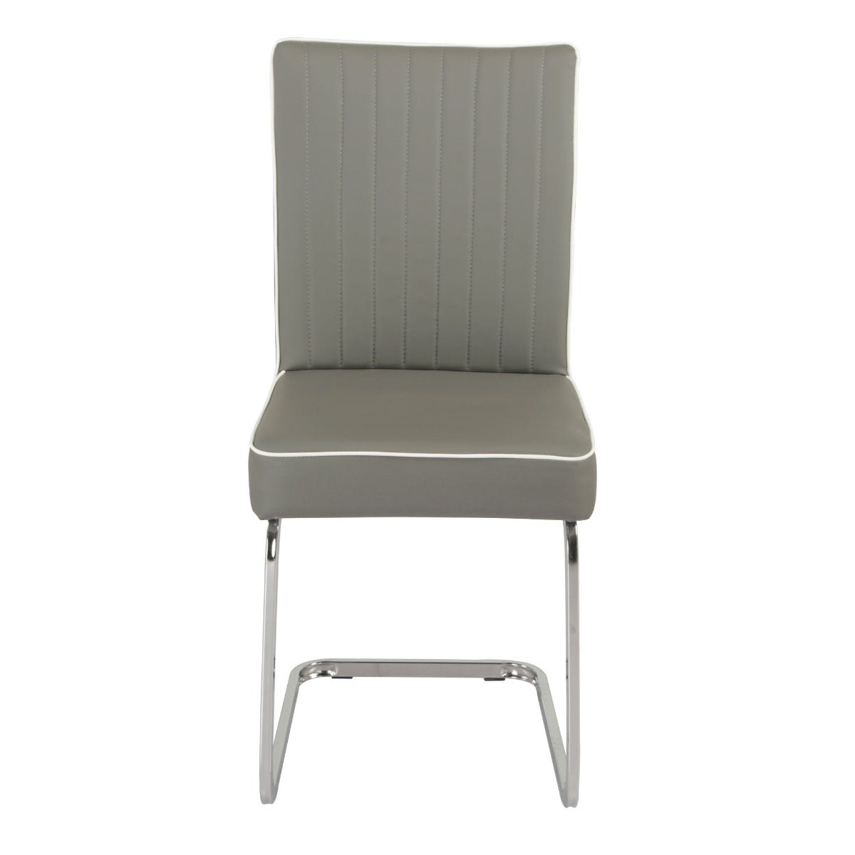 Bamberg Grey Dining Chair - White piping