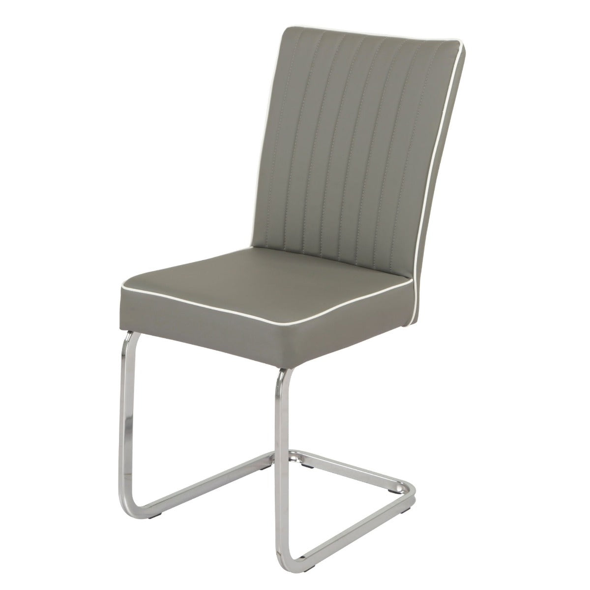 Bamberg Grey Dining Chair - White piping