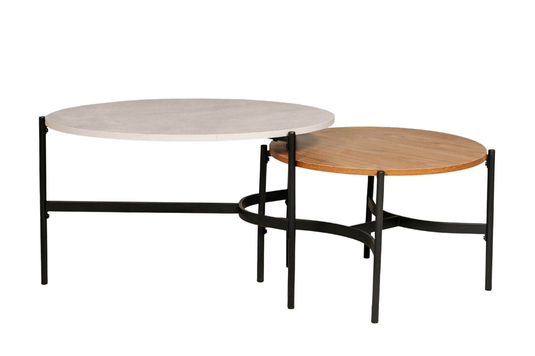 Beau Round Lamp Table in Brown – Stylish Contemporary Lamp Table for Modern Homes