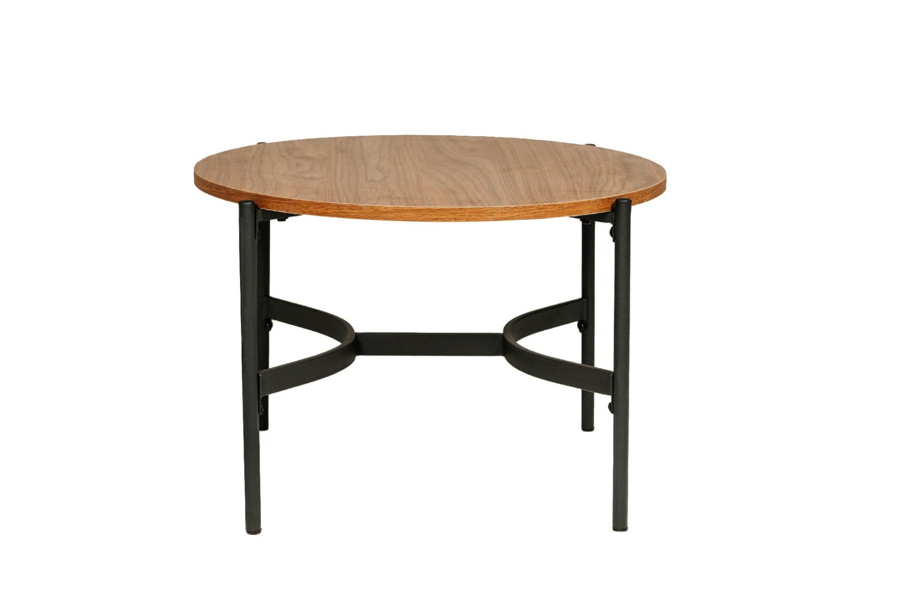 Beau Round Lamp Table in Brown – Stylish Contemporary Lamp Table for Modern Homes