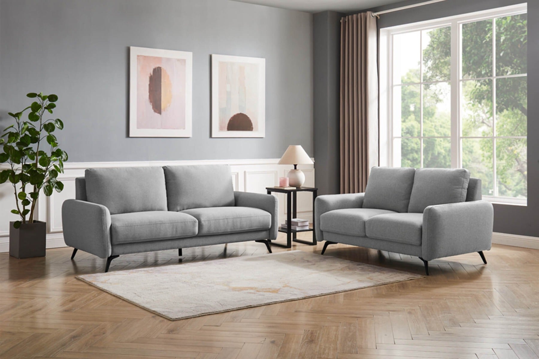 Barnaby 2 Seater Sofa – Grey or Oatmeal | Modern Comfort & Style | Free Delivery