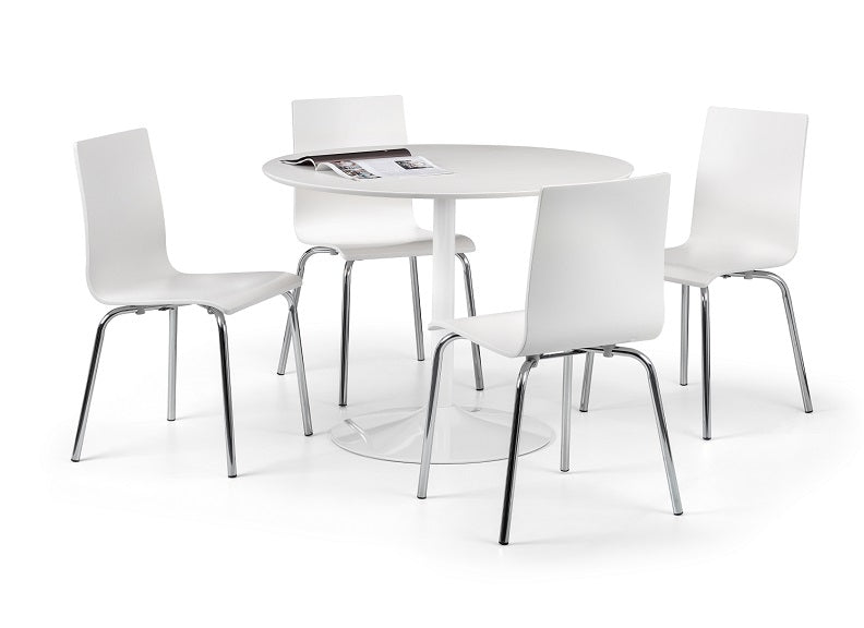 Blanco Round White Table & Mandy White Chairs - 2
