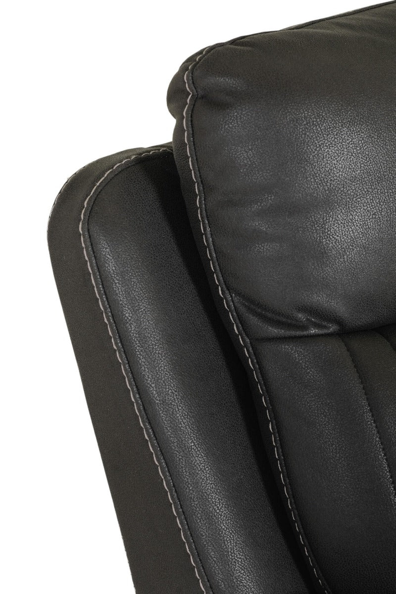 Barkley 3 -Seater Manual Recliner in Dark Grey Leatherette Fabric - Ultimate Comfort with Free Nationwide Delivery