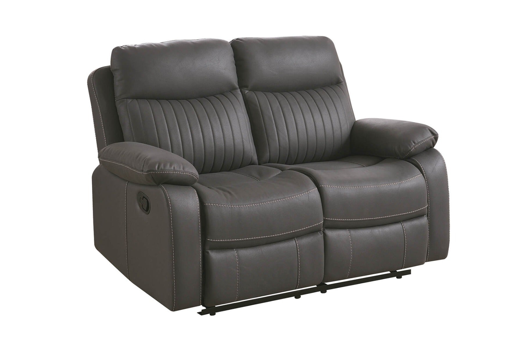 Barkley 2 -Seater Manual Recliner in Dark Grey Leatherette Fabric - Comfortable & Stylish with Free Nationwide Delivery