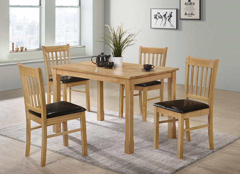 Bolton Oak Set & Padded Seat Chairs