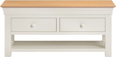 BORDEAUX 2 DRAWER COFFEE TABLE - IVORY/OAK