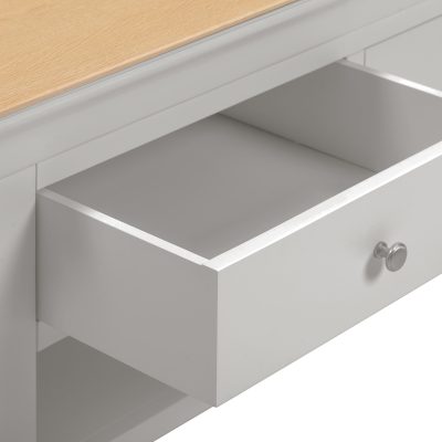 BORDEAUX 2 DRAWER COFFEE TABLE - PEBBLE GREY/OAK