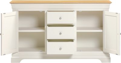 BORDEAUX 3 DOOR 3 DRAWER SIDEBOARD - IVORY/OAK