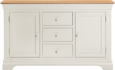 BORDEAUX 3 DOOR 3 DRAWER SIDEBOARD - IVORY/OAK