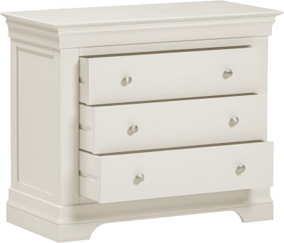 BORDEAUX 3 DRAWER CHEST - IVORY PRE-ORDER FOR JAN