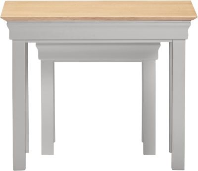 BORDEAUX NEST OF 2 TABLES - PEBBLE GREY/OAK