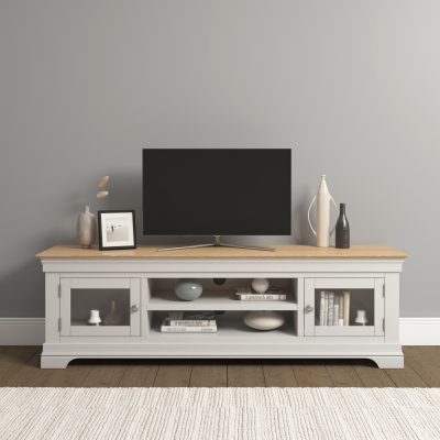 BORDEAUX TV STAND - IVORY/OAK