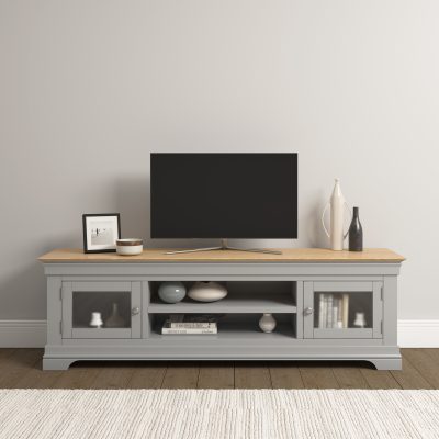 BORDEAUX TV STAND - PEBBLE GREY/OAK