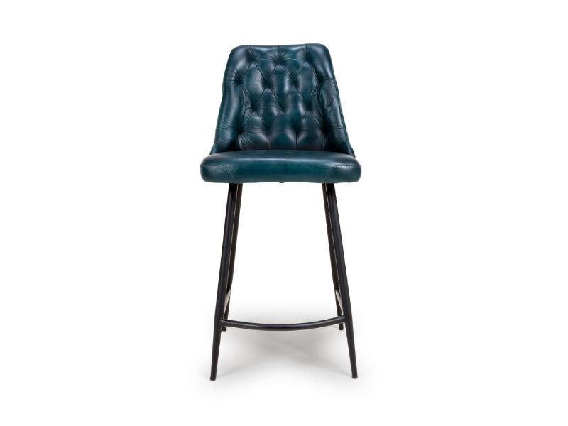 Two Bradley Bar Chairs - Blue