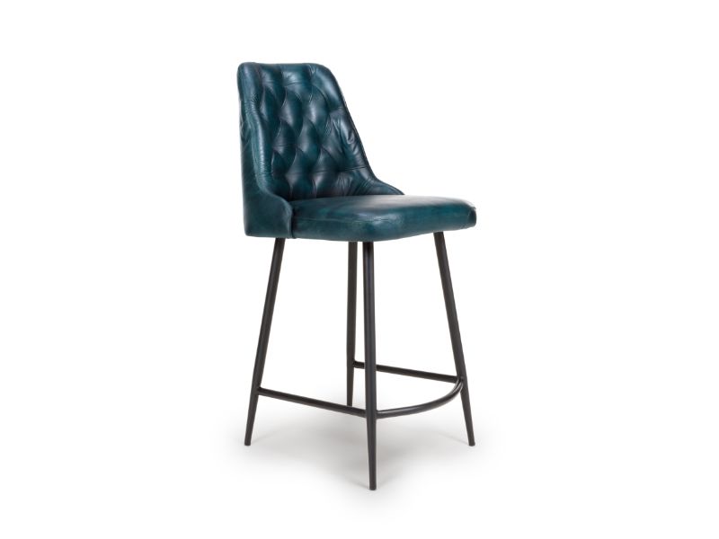 Two Bradley Bar Chairs - Blue
