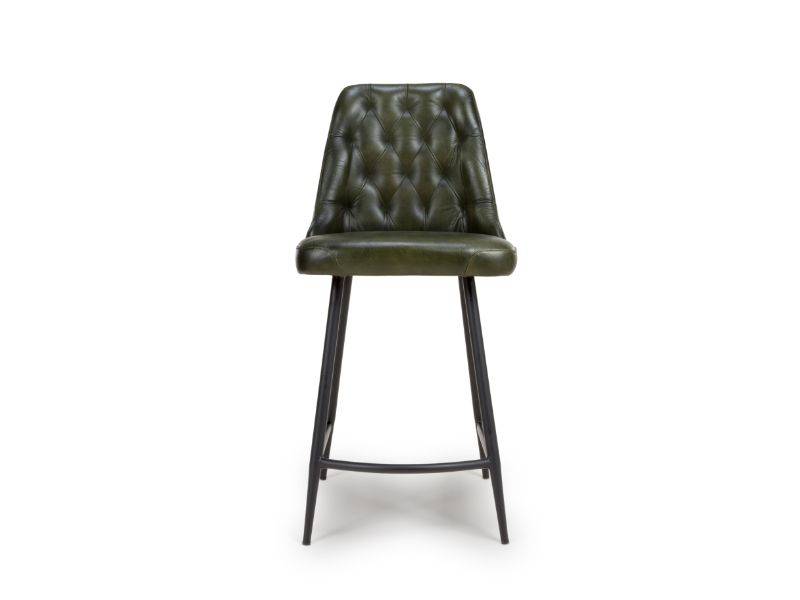 Two Bradley Counter Chairs - Green