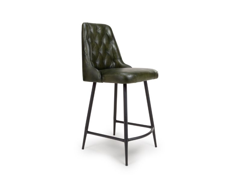 Two Bradley Counter Chairs - Green