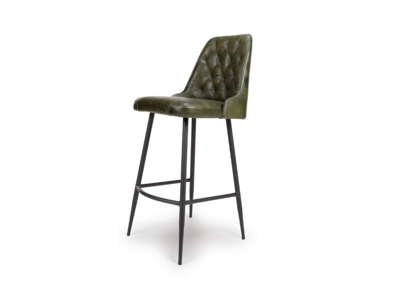 Two Bradley Bar Chairs - Green