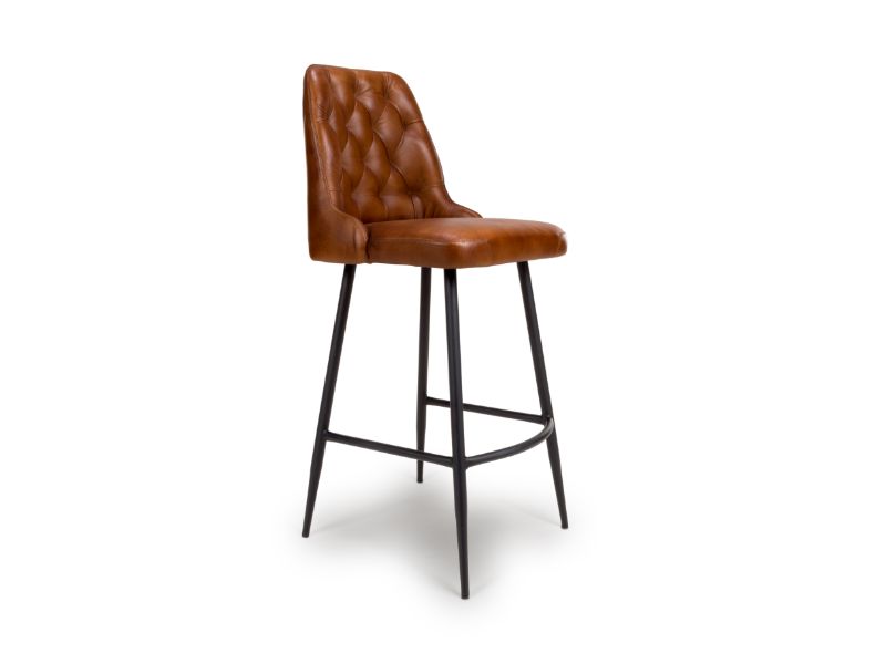 Two Bradley Bar Chairs - Tan