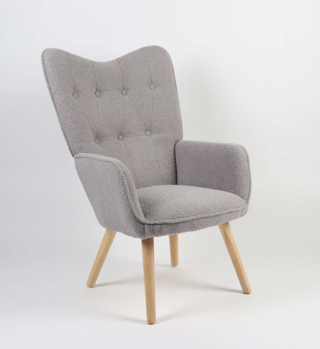 Bradley Occasional Chair in Grey Teddy Fabric - Stylish and Comfortable Accent Chair