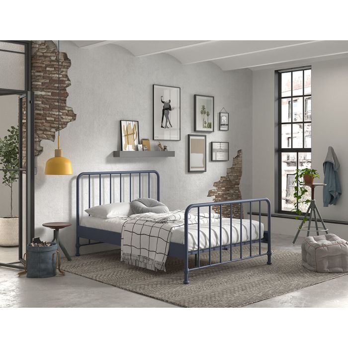 BRONXX BED 140 X 200 CM BLUE DENIM