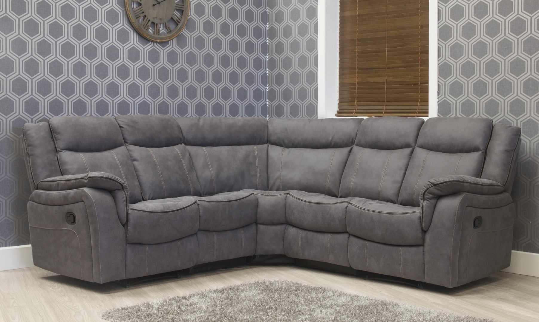 Brooklyn 2R-C-2R Charcoal Corner Sofa - 1
