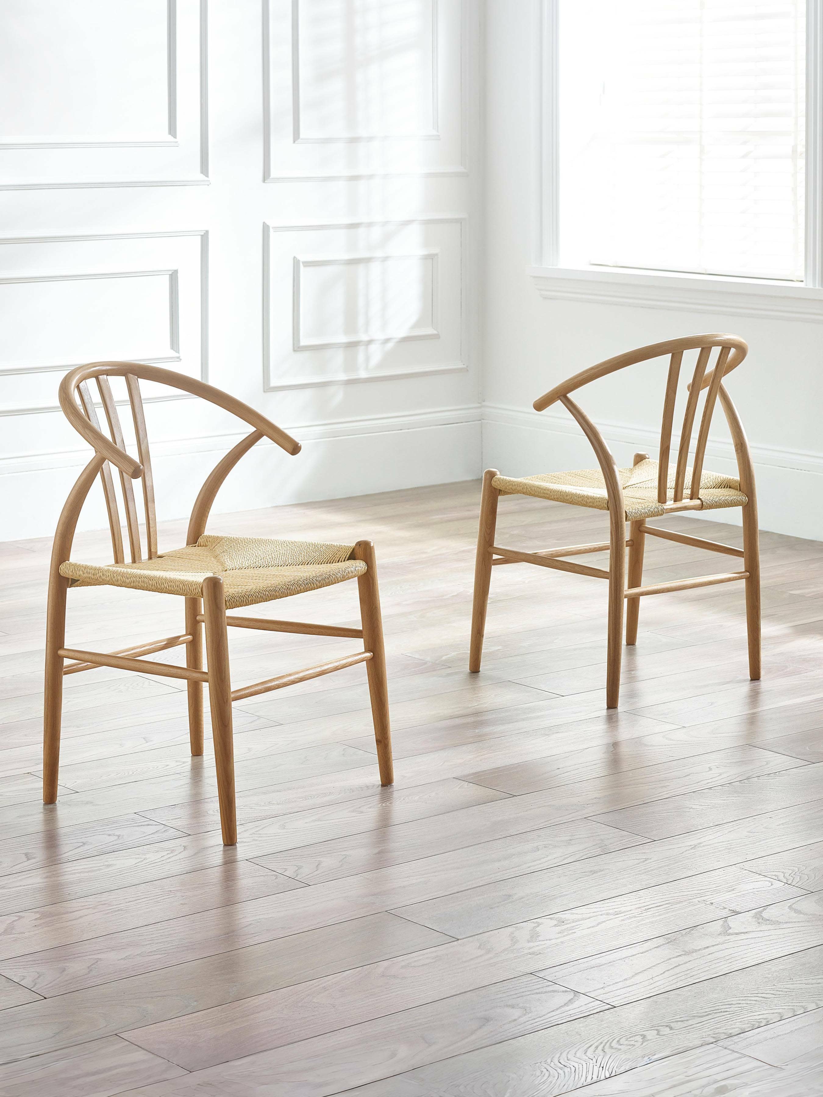 Set of 2 Symi Natural Oak Dining Chairs