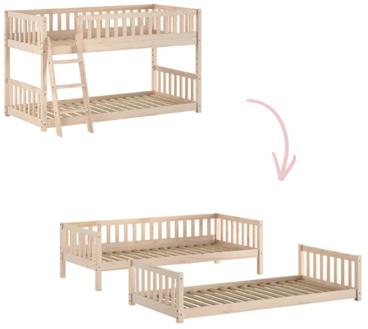 Ronald Bunk Bed – Natural Pine or White