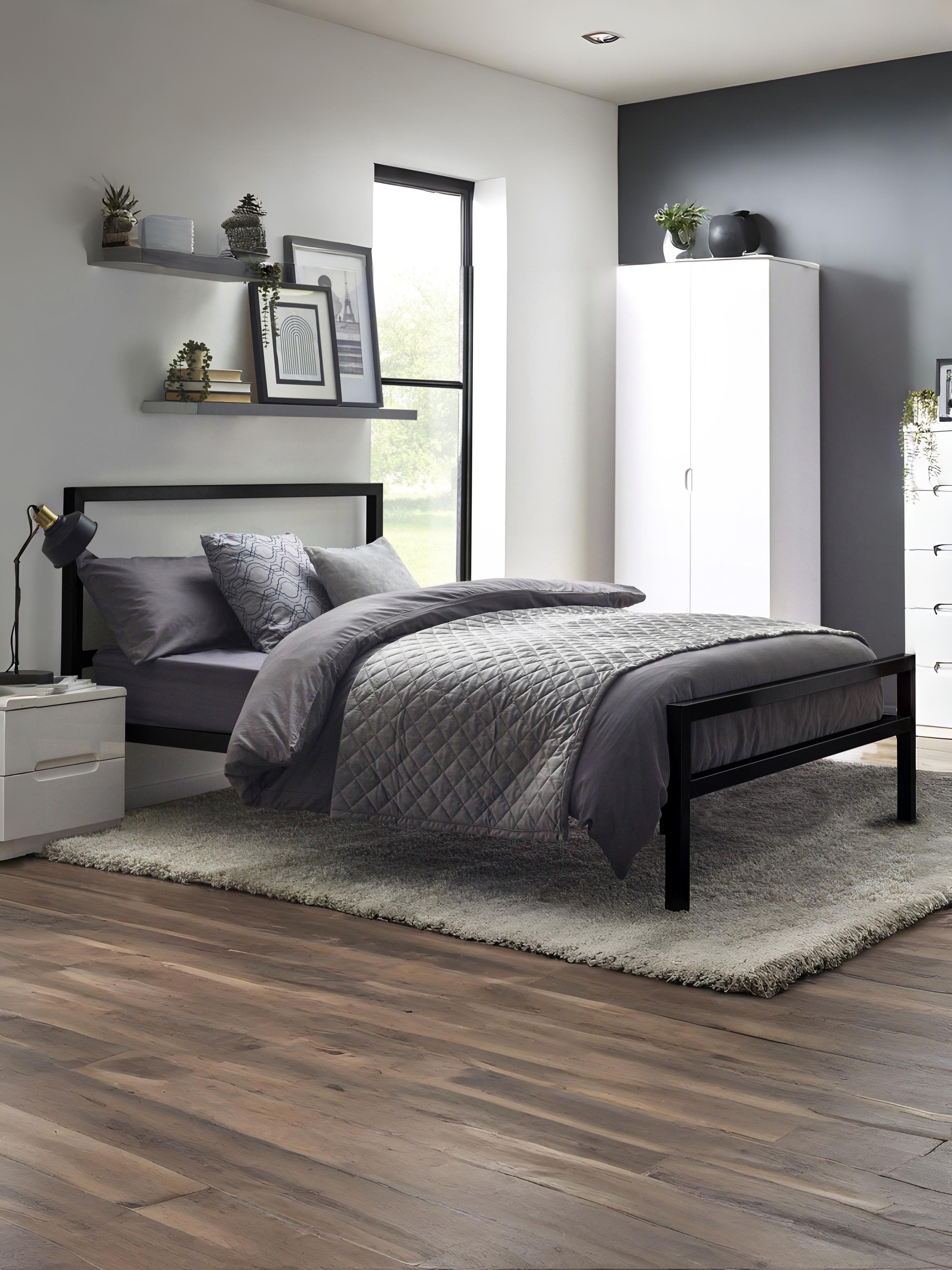 Soto Metal Bed 90cm - Satin Black