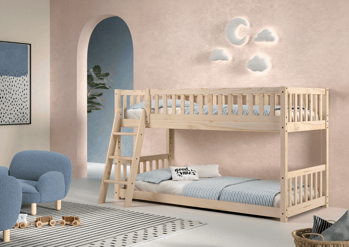 Ronald Bunk Bed – Natural Pine or White