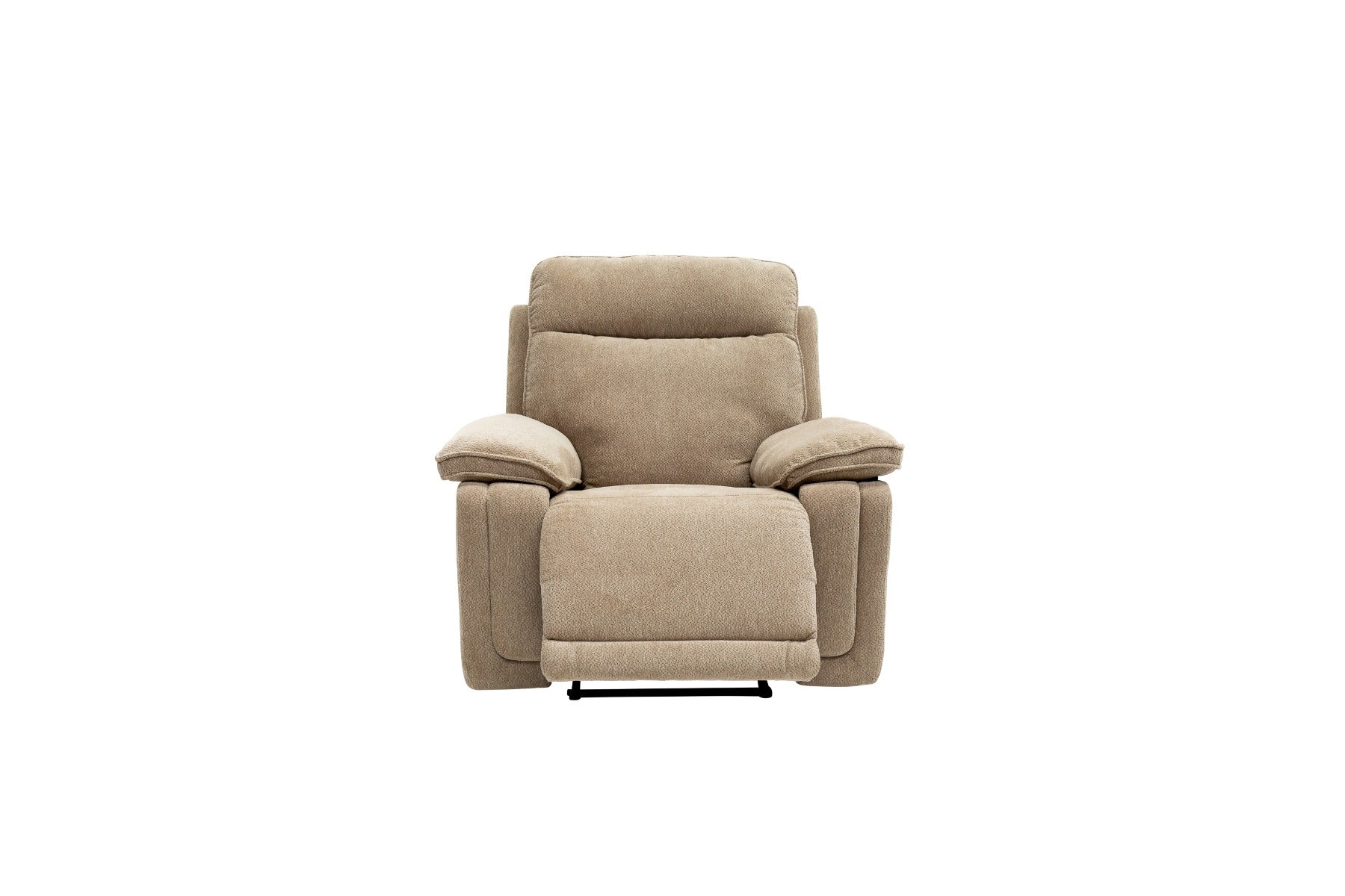 Cadenza Camel Fabric Electric Recliner Armchair – Piped Trim, USB Charging Ports, and Deep-Filled Seating