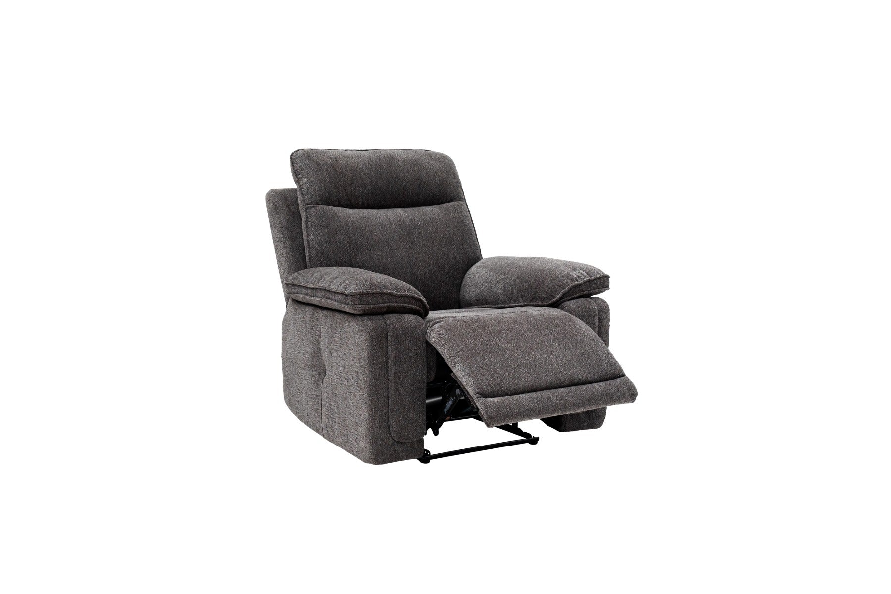 Cadenza Charcoal Fabric Electric Recliner Armchair – Piped Trim, USB Charging Ports, and Deep-Filled Seating