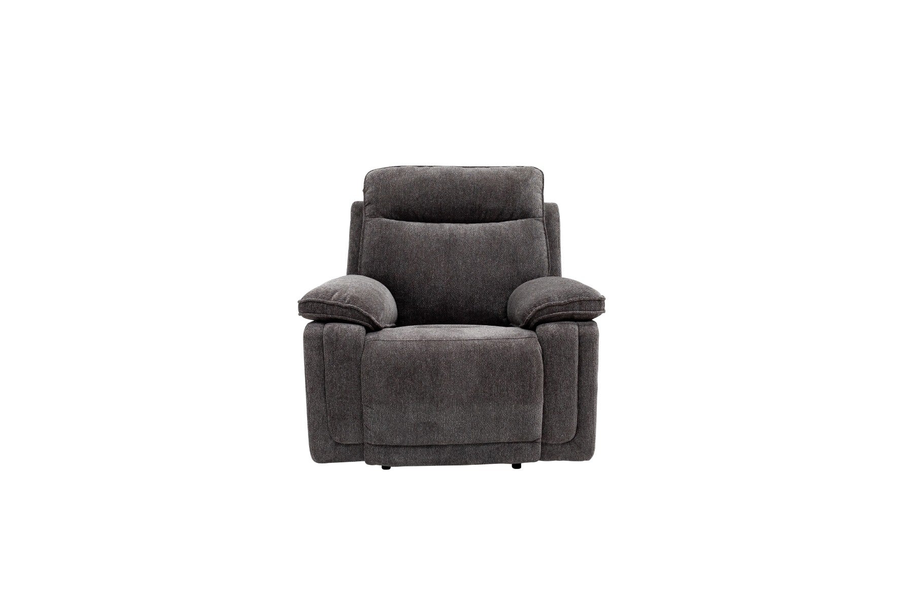 Cadenza Charcoal Fabric Electric Recliner Armchair – Piped Trim, USB Charging Ports, and Deep-Filled Seating
