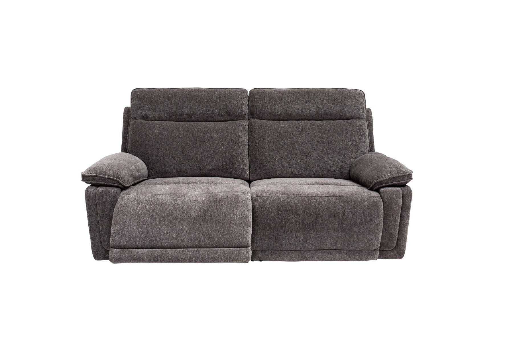 Cadenza Charcoal Fabric Electric Recliner Sofa – Piped Trim, USB Charging Ports, and Sumptuous Seating