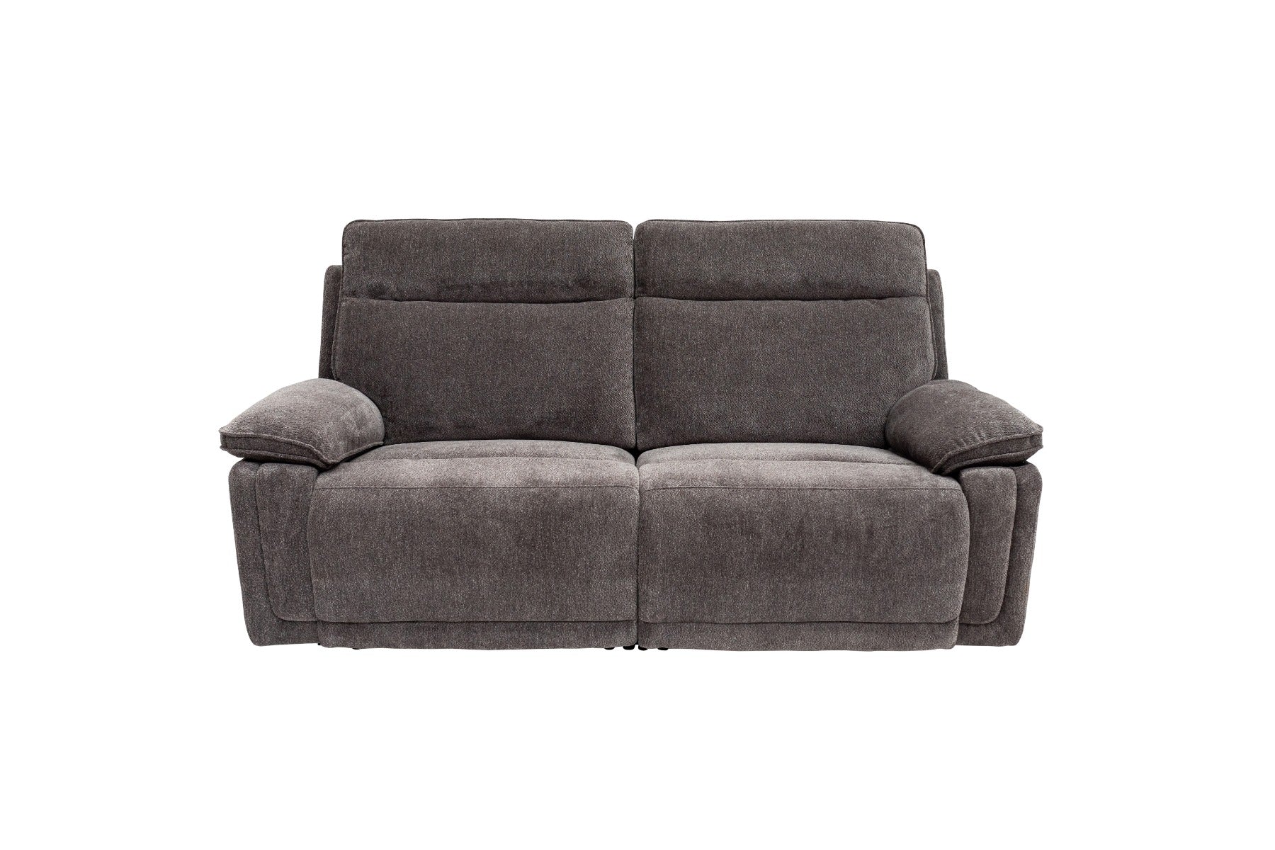 Cadenza Charcoal Fabric Electric Recliner Sofa – Piped Trim, USB Charging Ports, and Sumptuous Seating