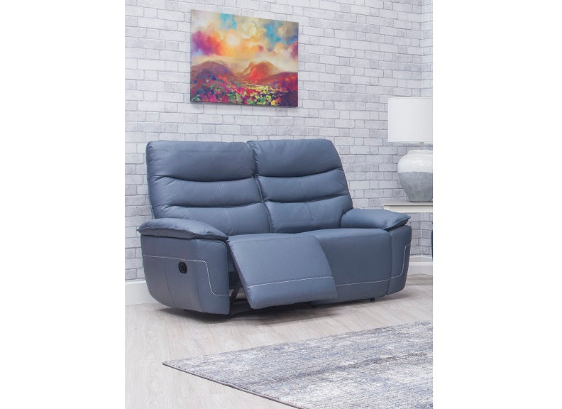 Cadiz Blue Two Seat Sofa W/Optional Power