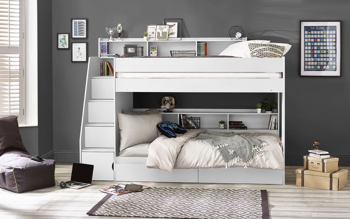 Camelot Staircase Bunk (PRE-ORDER WHITE FOR AUG DELIVERY)